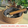 All-Season Woven Cat Bed with Removable Upholstery