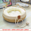 All-Season Woven Cat Bed with Removable Upholstery