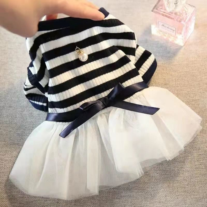 French Striped Pet Dress