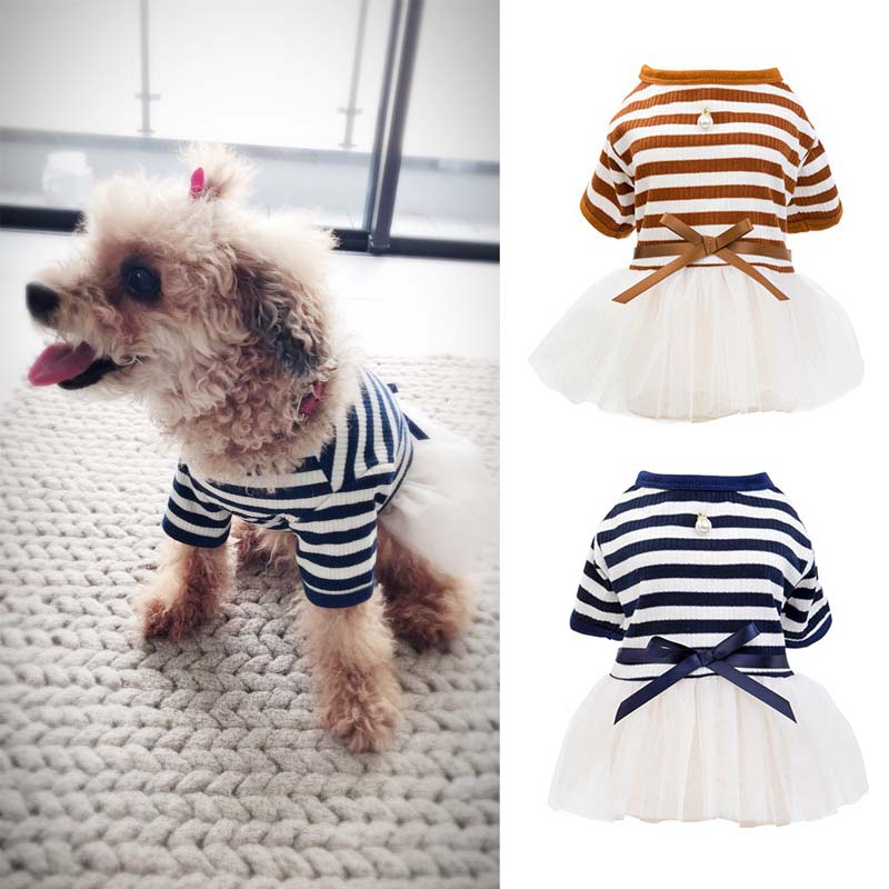 French Striped Pet Dress