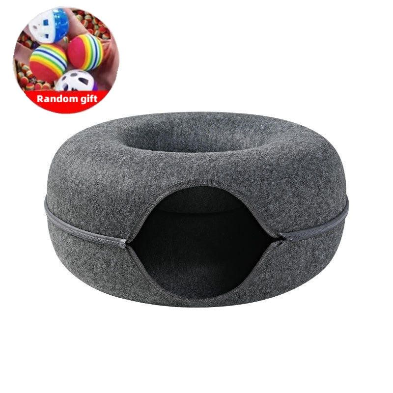 Donut Cat Bed & Tunnel Toy