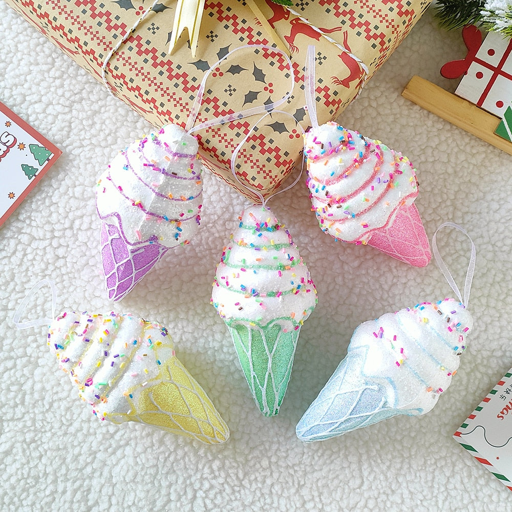 Festive Candy Donuts & Cupcake Ornaments Set