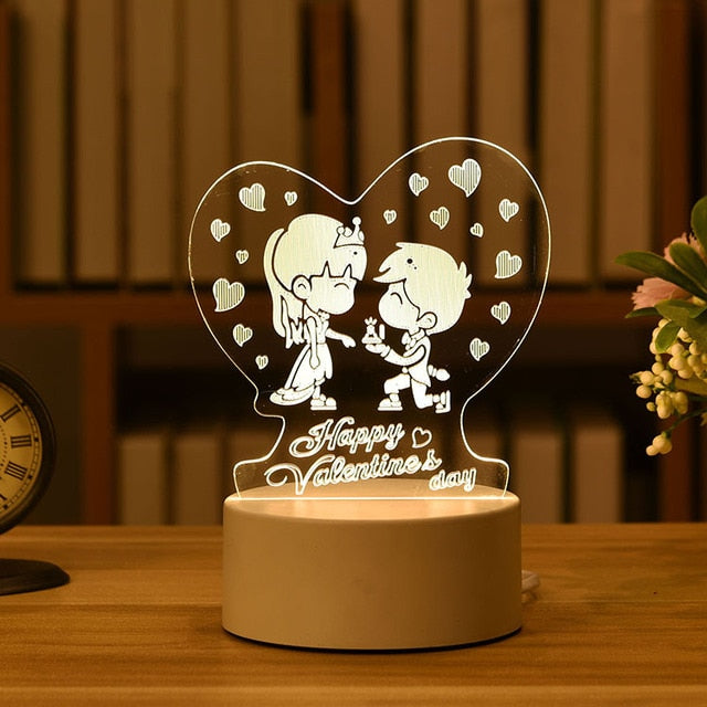 I Love You Heart LED Night Light