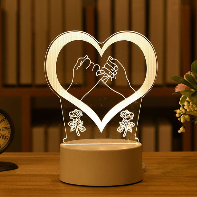 I Love You Heart LED Night Light