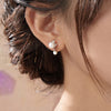 Cute Tassel Kitten Pearl Silver Earrings