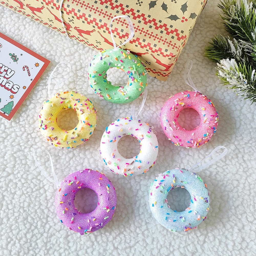 Festive Candy Donuts & Cupcake Ornaments Set