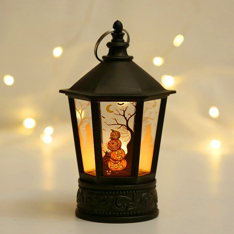 Retro LED Candle Night Light - Pumpkin, Witch, Skeleton