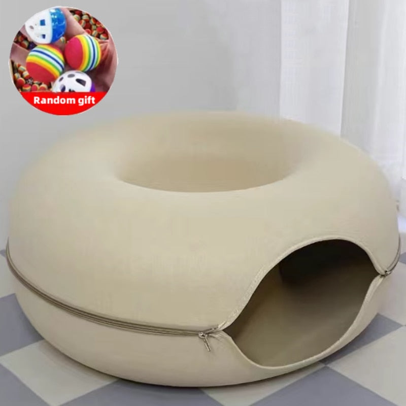 Donut Cat Bed & Tunnel Toy