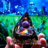 Orgone Pyramid with Amethyst, Peridot, and Healing Crystals