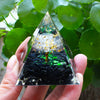 Orgone Pyramid with Amethyst, Peridot, and Healing Crystals